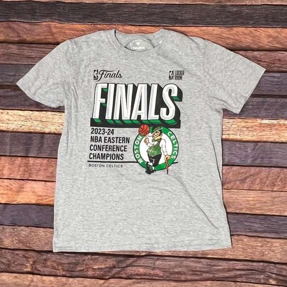 Boston Celtics 2023 - 2024 Easter Conference Champions NBA Gray Crewneck Tshirt - Picture 1 of 4
